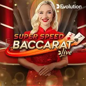 Super Speed Baccarat online game logo by Evolution on tooniebet-ca.com